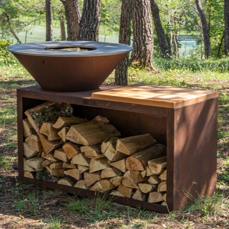 Brasero Plancha Barbecue Corten Simple Cuve - Le Traditionnel